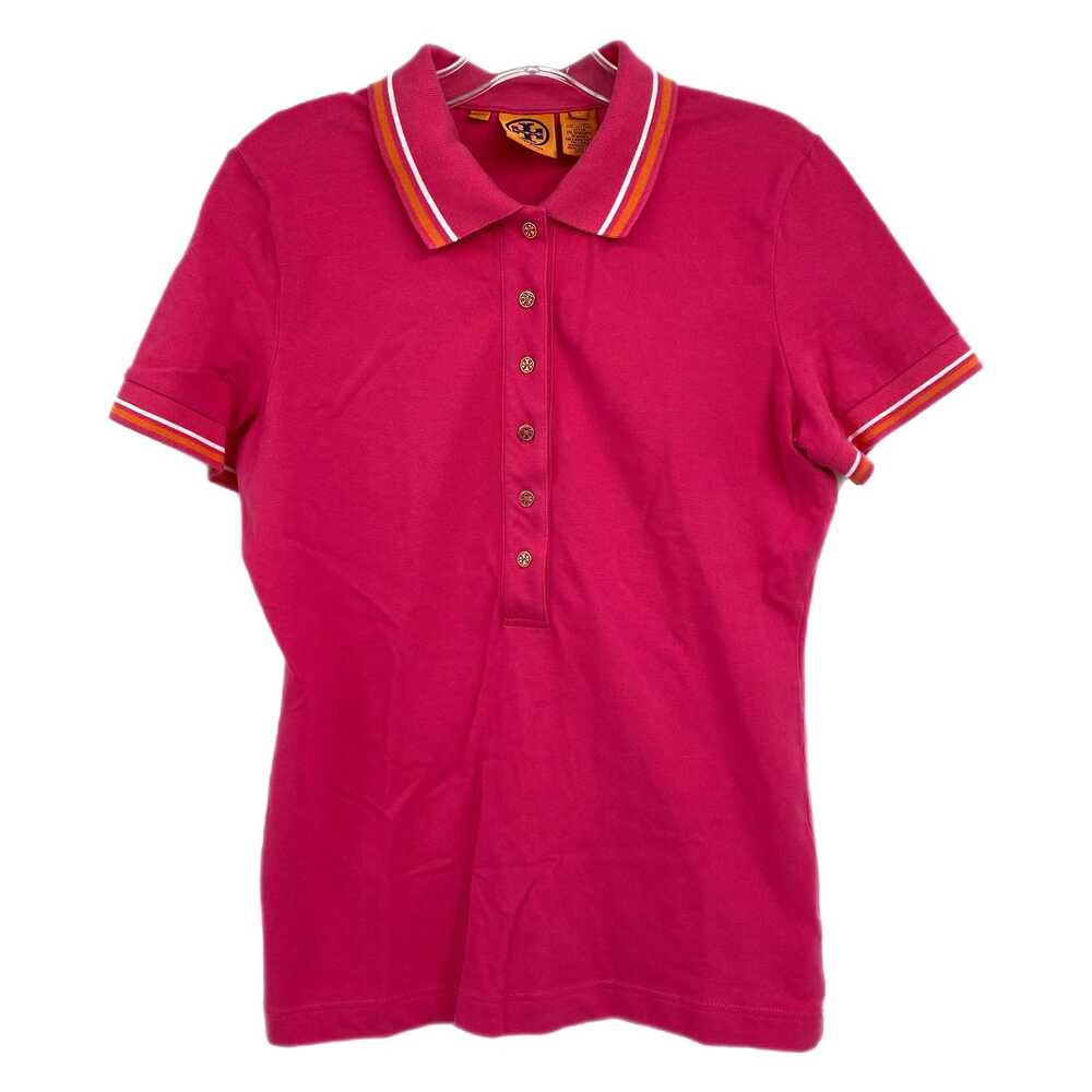 Tory Burch Pink Orange Short Sleeve Polo | Women’s Size L